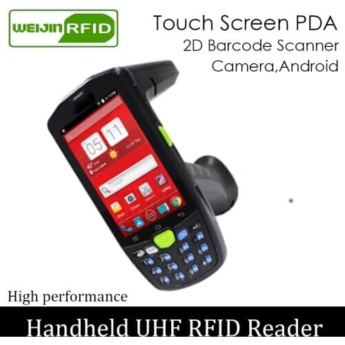 Handheld reader UHF RFID 4G PDA portable encoder EPC C1G2 ISO18000 6c Mobile phone chip tag 2D image scanner writer copier