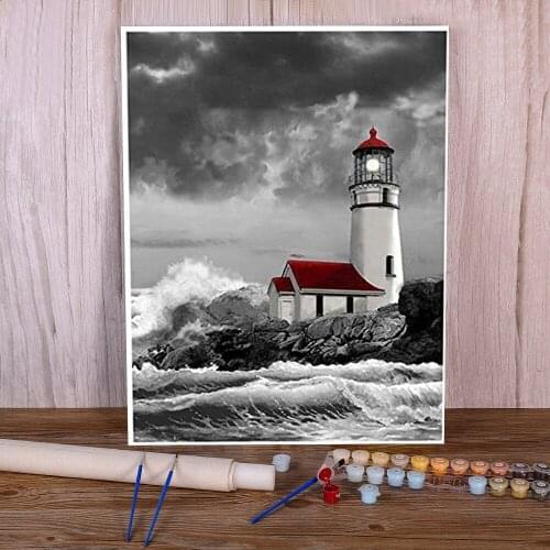 Nature DIY Painting By Numbers Complete Kit Oil Paints 40*50 Painting On Canvas Loft Wall Picture For Kids Handiwork