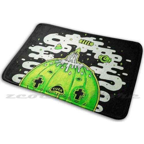 Slime Pumpkin Carpet Water Absorb Non-Slip Door Mat Halloween Slime Green Yellow Witch Pumpkin Goth Crystal Cicada Neon Lime