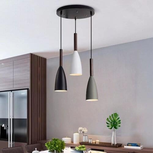 Modern E27 chandelier northern Europe simple bar chandelier kitchen island chandelier dining room bedroom lamp