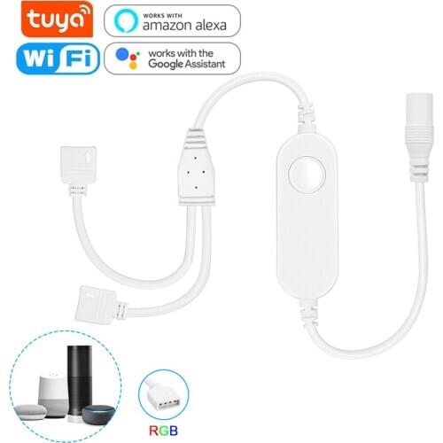 Tuya WiFi Smart LED Controller 4 Pin RGB LED Strip Light Contoller 5-24V APP Remote Voice Control Work with Alexa Echo Google