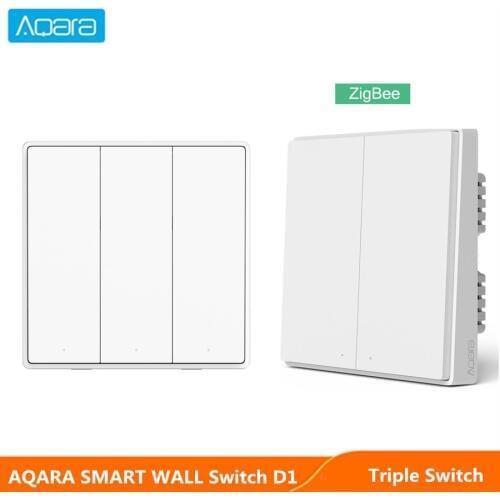 Xiaomi Aqara Smart Wall Switch D1 Zigbee Wireless Light Switch key with Neutral Fire Wire Triple for mijia smart home Mi Home