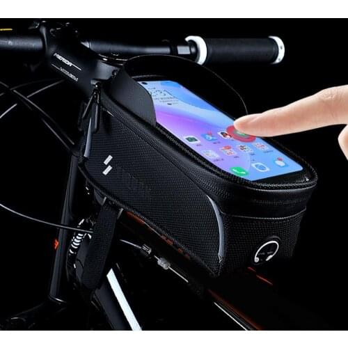 Waterproof Bike Hard Shell Front Frame Bag Phone TPU Touch Screen Bicycle Top Tube Phone Pouch 1.7L Cycling Bike Bags