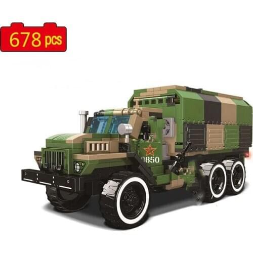 Military series WW2 army Russian Ural 375 rocket launch armored vehicle soldier SWAT Building Blocks Bricks Toys Gifts
