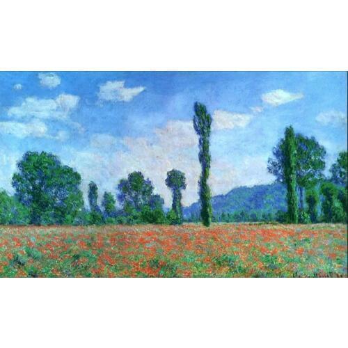 High quality Oil painting Canvas Reproductions Poppy Field in Giverny (1890) By Claude Monet Painting hand painted