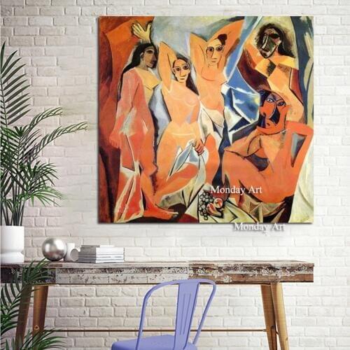 Famous Picasso Modern Abstract Colorful Canvas Painting Posters handpainted Home Decorative Wall Art Pictures for Living Room