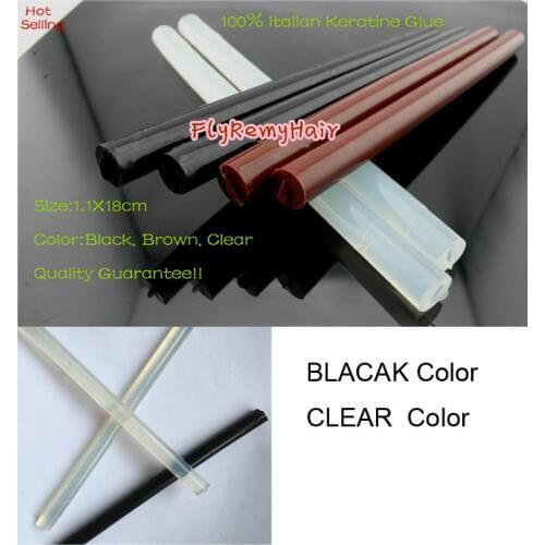 3PC 100% Italian Keratin glue Stick Black/Brown/Transparen White Color for hair extension,Hot melt glue stick