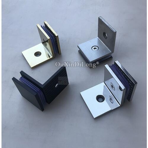 4PCS 90 Degree Polished/Brushed/Matte Black/Gold 304 Stainless Steel Glass Fixing Clamp Bathroom Glass Clamps GF237