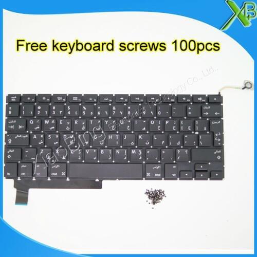 5PCS--Brand New For MacBook Pro 15.4" A1286 Arab Arabic Keyboard+100pcs keyboard screws 2009-2012 Years