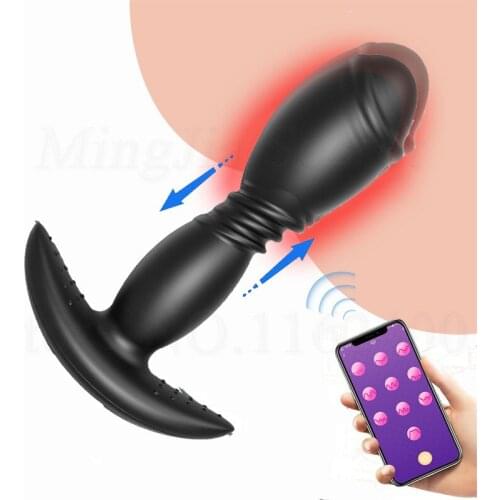 APP Control 10 Modes Vibrating Stretchable Anal Plug Telescopic Anus Dilator Intimate Sex Toys Men Masturbator Prostate Massager