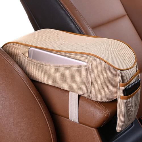 Car Console Armrest Pillow Memory Foam Car Armrest Cushion With Phone Holder Storage Bag Universal Fit For Most Car 4 Colors