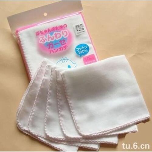 Free Shipping 10pcs Baby Towels Double Cotton Gauze Handkerchief Saliva Towel Feeding Children Kids Soft Breathable Comfort Bibs