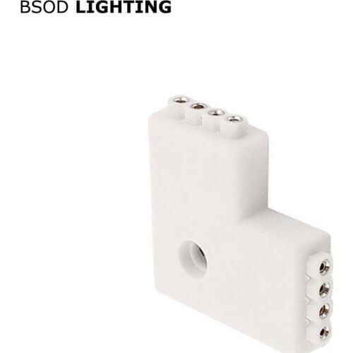 BSOD Led Connector 2 Heads RGB LED Strip Rotary Union Corner Connector for Connecting 5050 or 3528 RGB Strip Connector Adapter