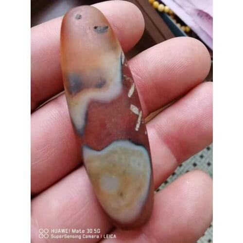 Natural agate beads water case old antique weathered folk collection polycrystalline stripe pattern ancient
