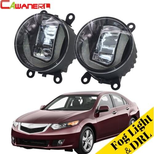 Cawanerl For Acura TSX 2011 2012 2013 2014 Car Accessories LED Fog Light Daytime Running Light DRL White 12V Styling 2 Pieces