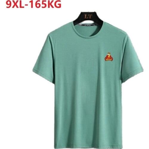 Summer men cotton t-shirt short sleeve cartoon plus size 7XL 8XL 9XL 54 66 68 70 casual loose oversize tees home black tshirt 60