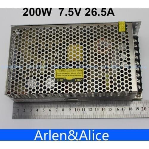 200W 7.5V 26.5A Single Output Switching power supply for LED Strip light AC to DC