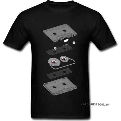 Classic Men T Shirt Cassette Explosion Top T-shirts Company Short Sleeve Tees Cotton Fabric O-Neck Youth Tshirts Boyfriend Gift