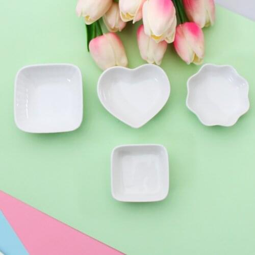 Mini Ceramic Dish Studio Photo Backdrops Heart Flower Shape Storage Plate Photography Background Accessories for Jewelry Earring