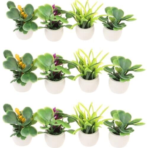 1:12 Dollhouse Miniature Green Plant In Pot Furniture Home Decor Accessories Pretend Paly Toys