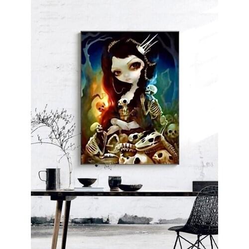 MOONZERO Full Square/Round Diy Diamond Painting Big Eyes Girl Cross Stitch Diamond Embroidery Mosaic Cute Girl Home Decor 202055