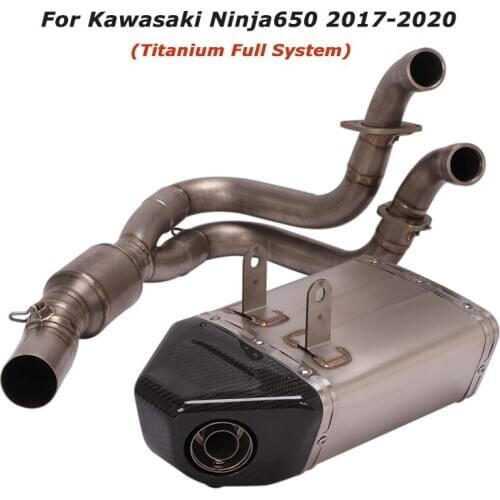 For Kawasaki Ninja650 2017-2020 Motorcycle Exhaust Tips Front Header Connect Pipe Titanium Whole System