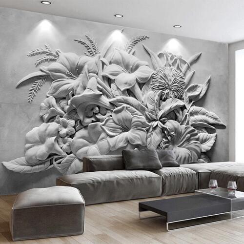 Custom Mural Wallpaper For Walls 3D Embossed Flower TV Background Wall Papers Home Decor Living Room Bedroom Photo Wall Painting