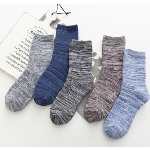 5 Pair Men Socks Autumn Winter Durable Men Sock Sweat-absorbent Models Thick Warm retro Vintage Casual Socks dropshipping