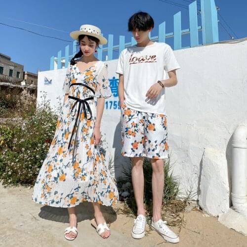 New style real shooting + video summer dress for women and men T lovers 1128 # couples clothes couples clothing