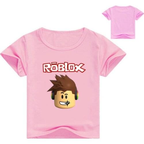 Drop Shipping Cartoon avatar print Robloxong Kids Summer Clothes Enfant Girls Shirts Childrens T-Shirts Boys Short Sleeve Tops