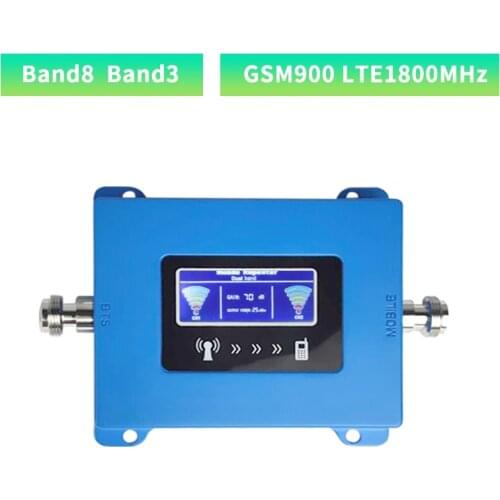 GSM Repeater 2G 3G 4G LTE Cellular Band8 Band3 Mobile Signal Amplifier 4G Amplifier GSM DCS WCDMA 900 1800MHz No antenna
