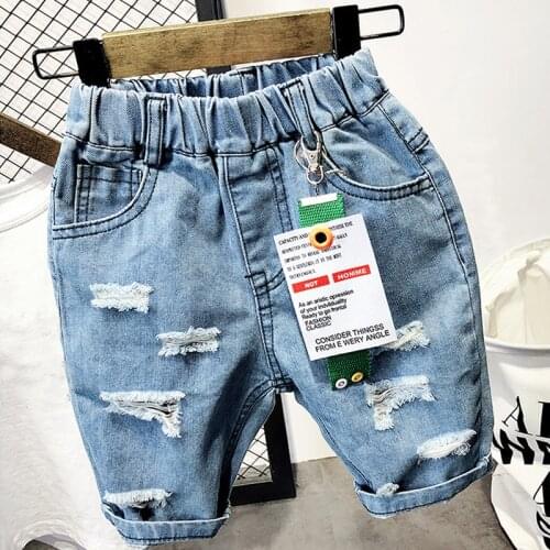 Boys shorts Pants 2019 Summer Children Clothing Baby boy clothes cotton shorts for boy 2 3 4 5 6 7 years Kids Strap Jeans Shorts