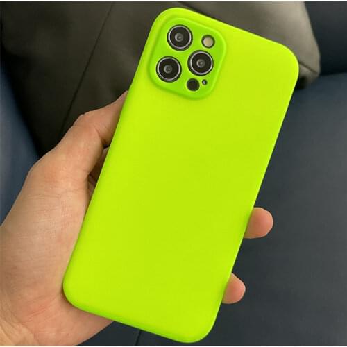 Neon Silicone Cases for iPhone 11 pro max XR 7 8 Plus XS MAX X Matte Fluorescence Liquid Silicone Cover for iPhone 12 Pro Max