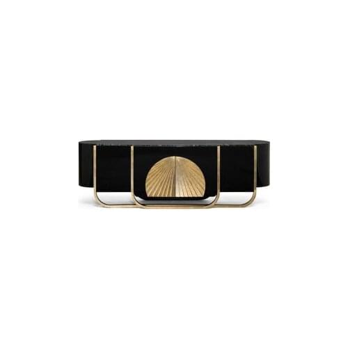 Modern marble table top extended porch cabinet light luxury dining side cabinet black inlaid gold large capacity shoe cabinet