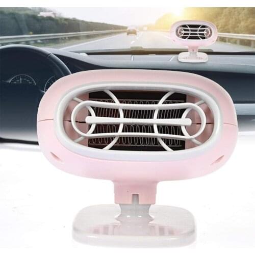 Universial Car Heater 12V 150W 2in1 Truck RV Camper Van Cigarette Lighter Heater Cooling Fan Windshield Defroster Demister Pink