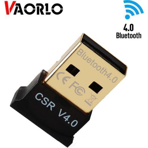 VAORLO Mini USB Bluetooth Adapter V4.0 CSR Dual Mode Wireless Dongle Music Sound Transmitter For Windows 10 Vista XP Computer PC