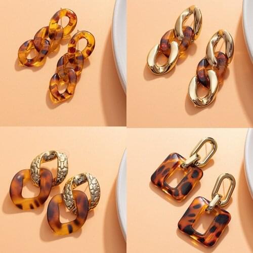 BLINLA New Fashion Vintage Earrings Statement Acrylic Colorful Earrings For Women Bohemia Round Hoop Earrings 2021 Trend Jewelry