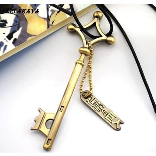 1pcs Japan Anime Attack on Titan Sword Toy Swords Cosplay Eren Jaeger Basement Key Necklace Pendant toy gift New