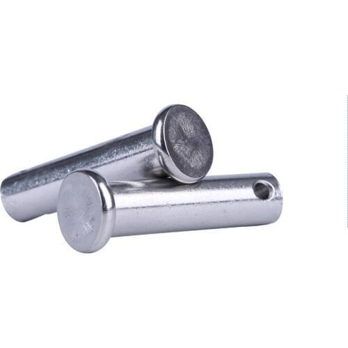 304 Stainless steel pin shaft Flat head with hole M6*20MM Cylindrical positioning pin roll 10pcs