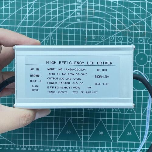 2A 50W IP67 Dimming Constant Current Source For XP600 DX5 UV LED Module Gel Curing Lamps INPUT AC 160V-265V OUTPUT DC 24V 2000ma
