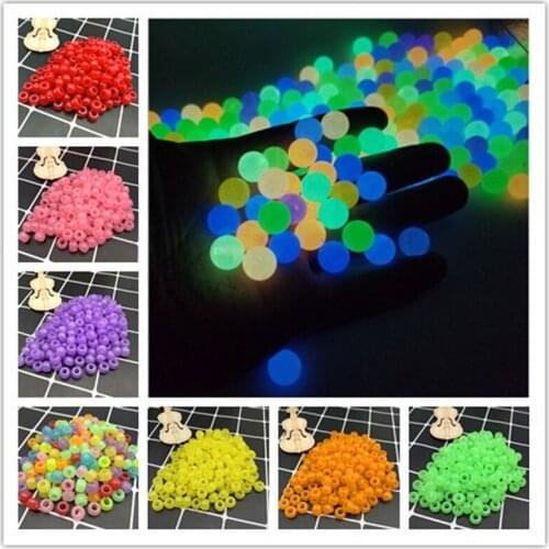 New 50pcs 6x9mm Glow Loose Beads Bracelet Accessories Children Gift DIY Necklace Beads For Jewelry Making