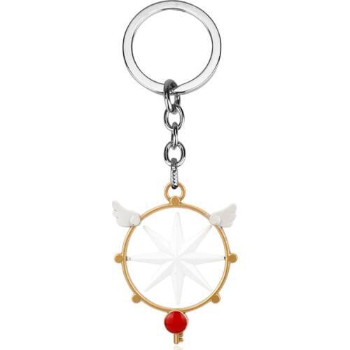 MQCHUN Japanese Anime Cardcaptor Sakura Key Cover Kawaii Cartoon Wings Keychains Key chain Key Holder Rings for Bag Car Gift-50