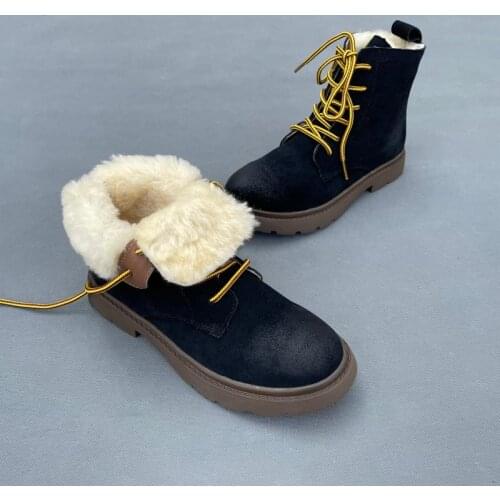 Careaymade-First class wool anti fur thick soled womens short boots pedicure autumn&winter warm womens motorcycle boots