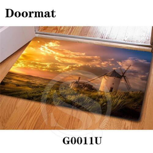 Home Decoration Custom Doormats Netherlands windmill Printing Vintage Carpets Slip-resistant Living Room Floor Mats SQ0702-EF44