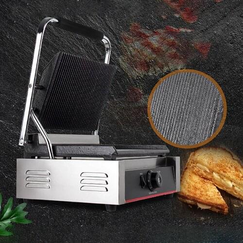 Electric Stripe Grill Commercial Sandwich Hot Plate Cooker Grilled Italian Steak Making Machine Single Stove Bread Maker