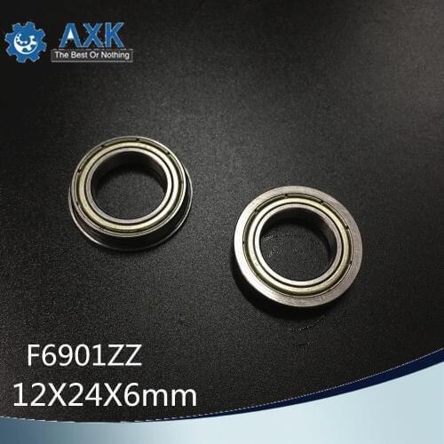 F6901ZZ Flange Bearing 12x24x6 mm ABEC-1 ( 10 PCS ) Thin Section Flanged F6901 Z ZZ Ball Bearings