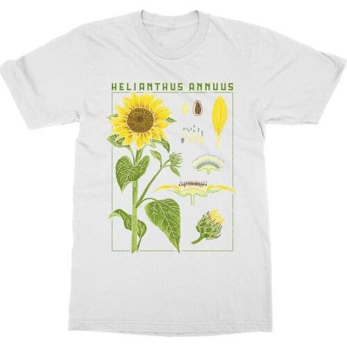 Fashion Brand Tops Male Tshirt Men Sunflower T-Shirt Botanical Garden Plant Print Art Botany Bloom Fruit Flowerdesign T-Shirt