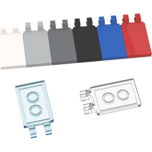 BuildMOC 30350 Tile Modified 2 x 3 with 2 Clips For Building Blocks Parts DIY LOGO Educational Tech Parts Toys