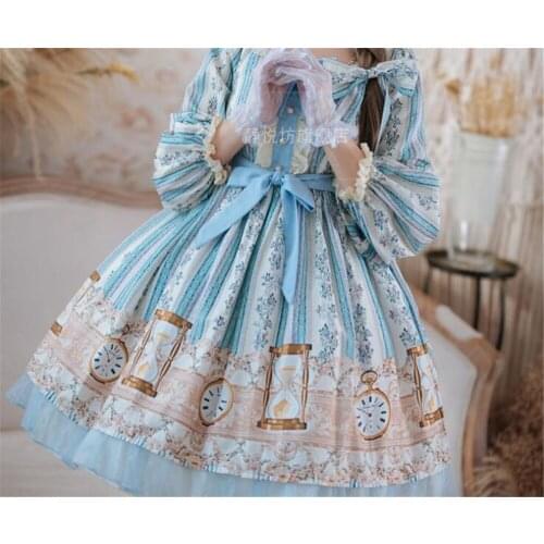 Sweet Lolita Jsk Dress for Girls Princess Medieval Retro Cosplay Doll Maid Halloween Carnival Party Costumes B807