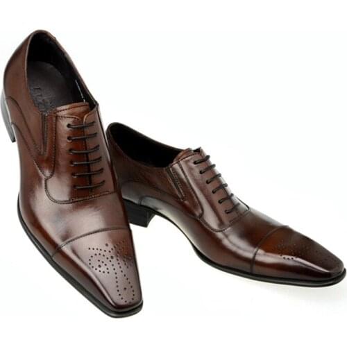 Fashion Lace Up Men Dress Shoes Men Oxfords Fashion Business Dress Men Shoes Trending New Classic Leather Mens Suits Shoes